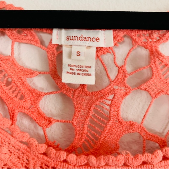 Sundance Coral Crochet Lace Top - Picture 3 of 4